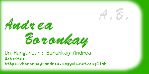 andrea boronkay business card